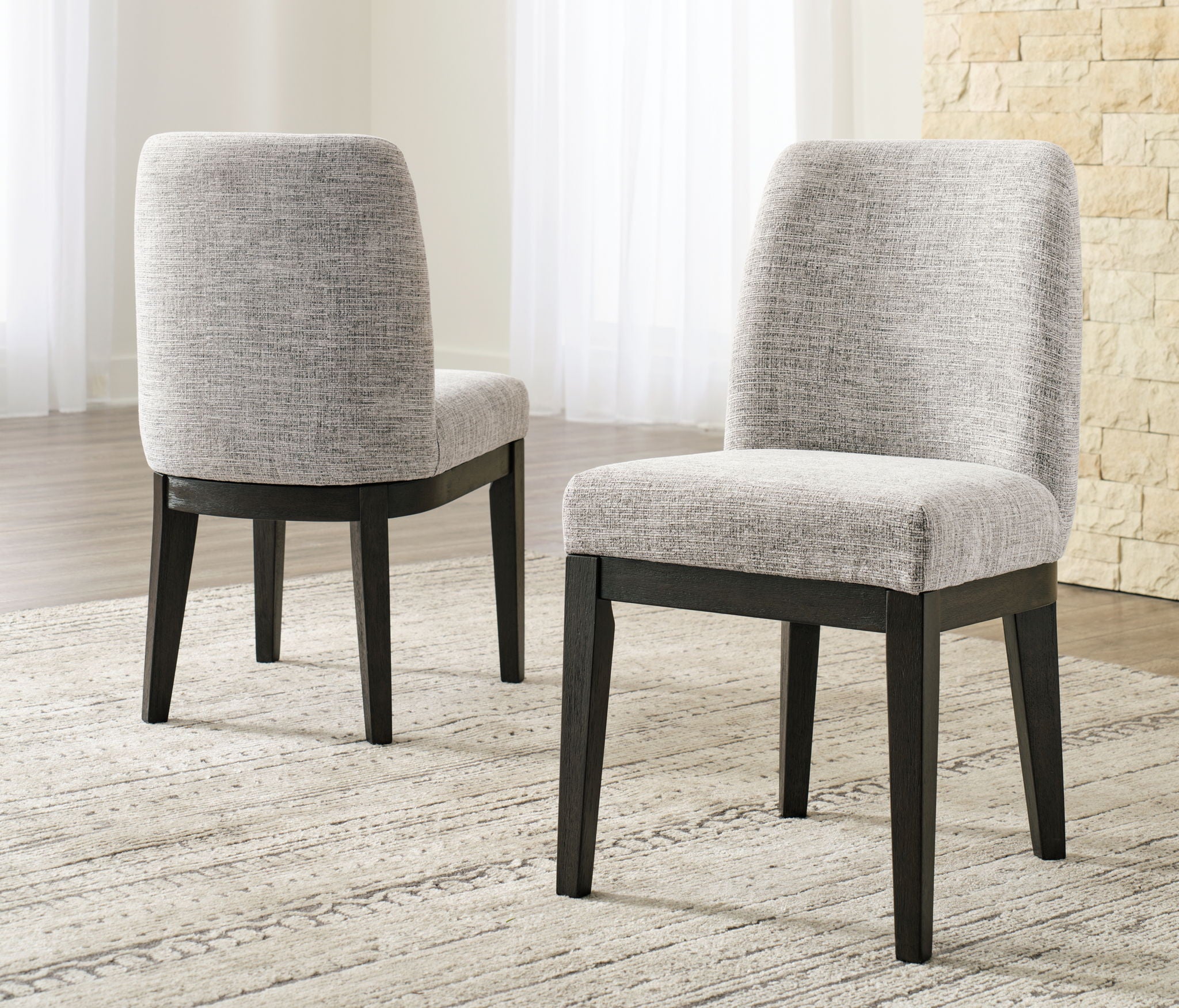 Burkhaus - Silla de comedor UPH (juego de 2) - Beige / Marrón oscuro
