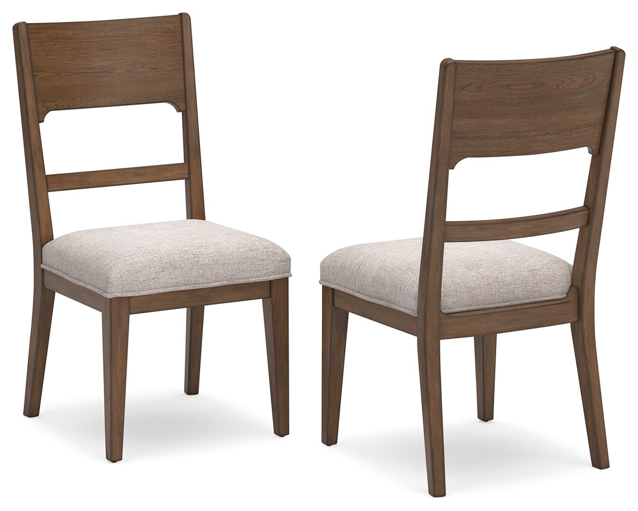 Cabalynn - Silla de comedor con respaldo alto (juego de 2) - Avena / Marrón claro