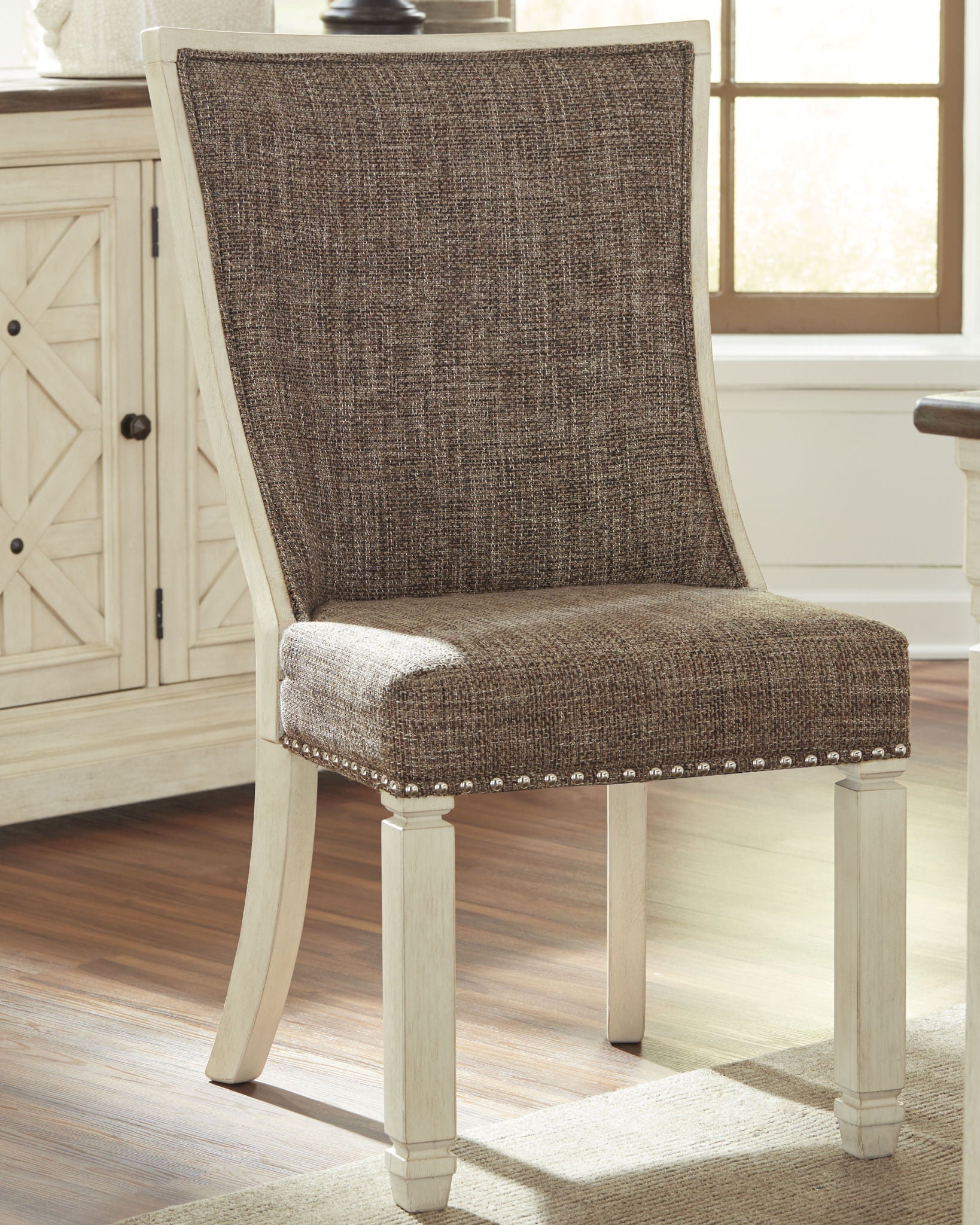 Bolanburg - Silla de comedor UPH (juego de 2) - Respaldo de celosía - Marrón/Beige