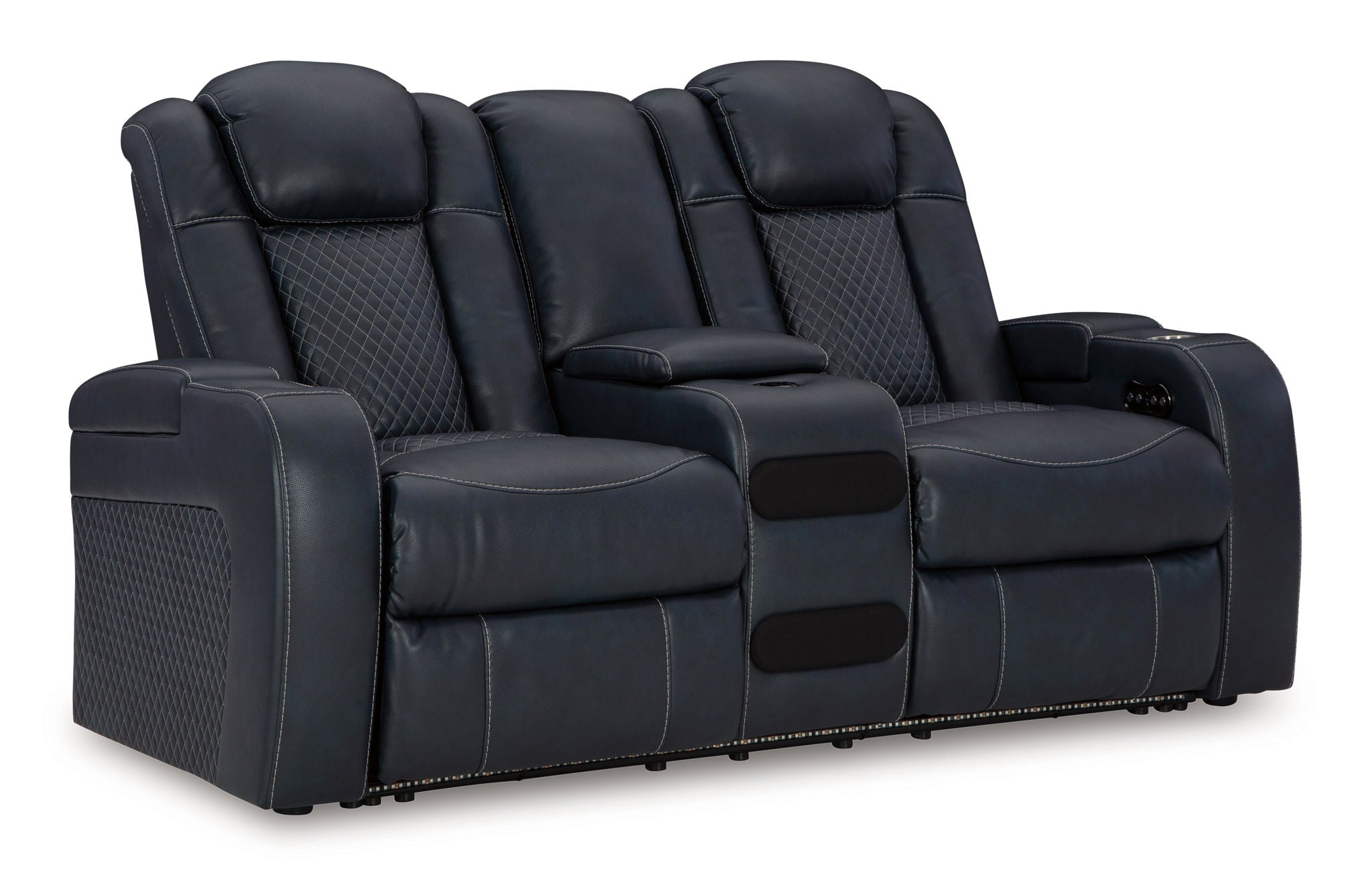 Fyne-dyme - Sofá de dos plazas reclinable eléctrico con consola/cabecero ajustable