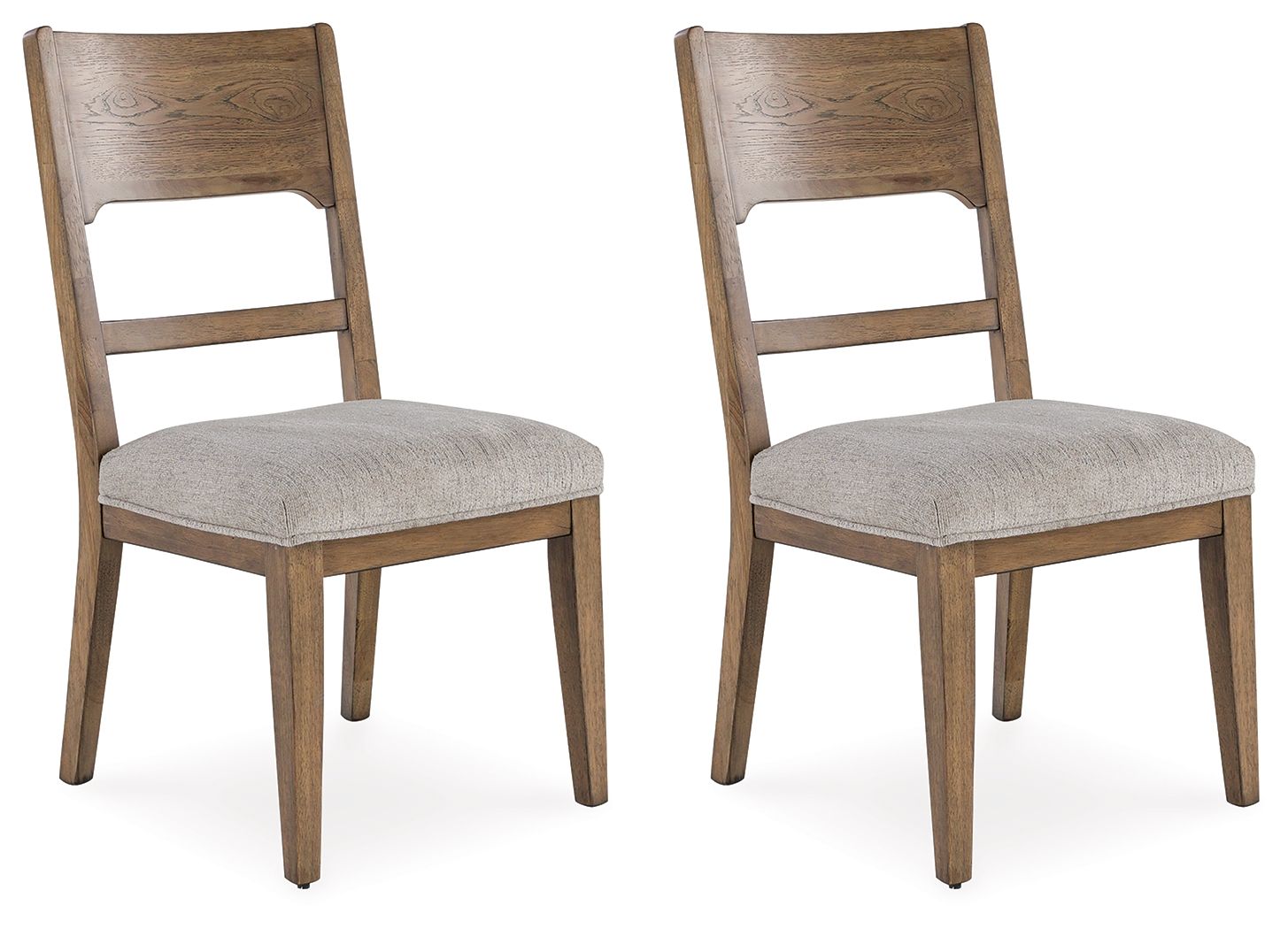 Cabalynn - Silla de comedor con respaldo alto (juego de 2) - Avena / Marrón claro