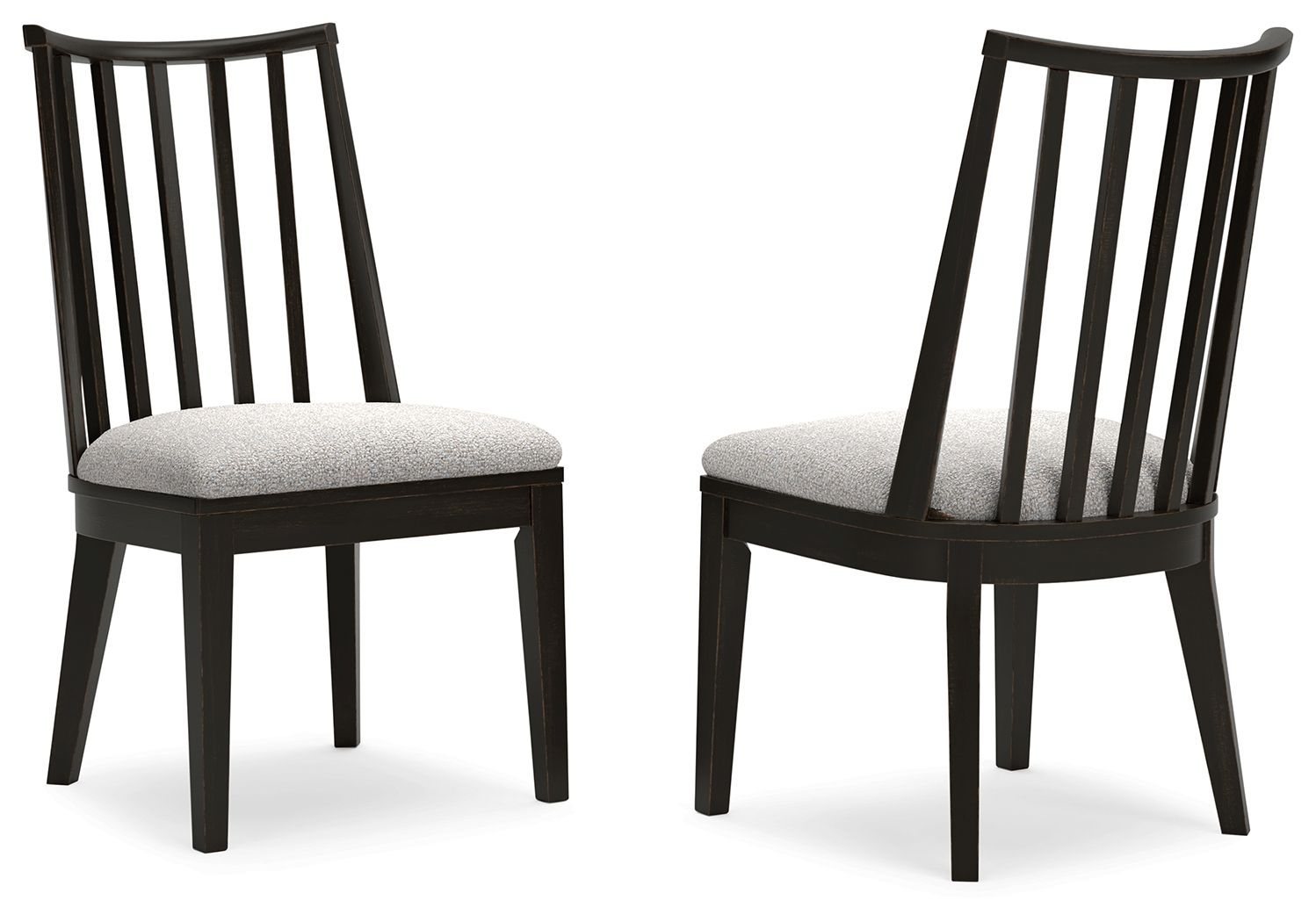 Galliden - Sillas laterales tapizadas para comedor (juego de 2) - Negras