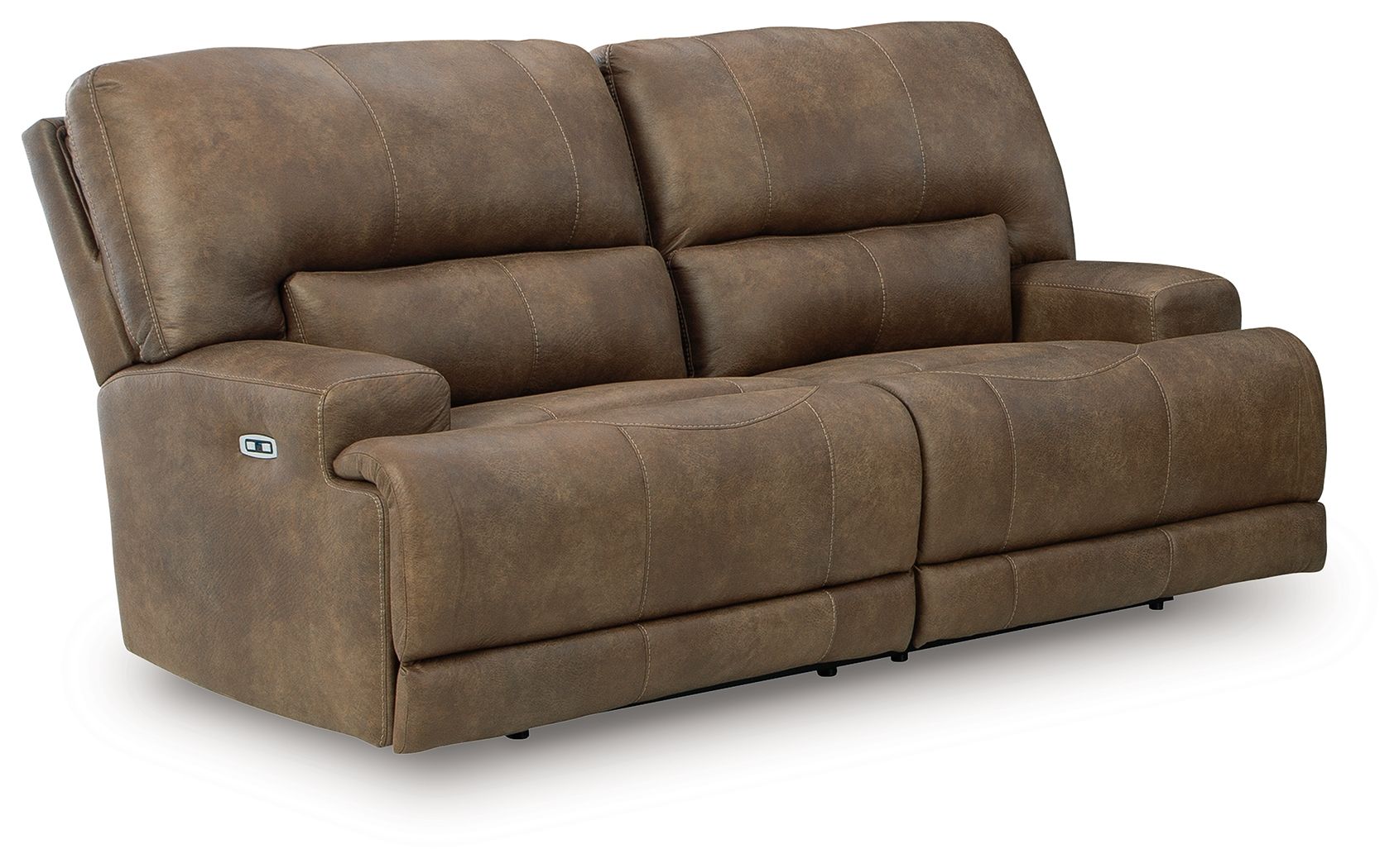 Beckley Place - Sofá reclinable eléctrico de 2 plazas con reposacabezas ajustable - Color tierra
