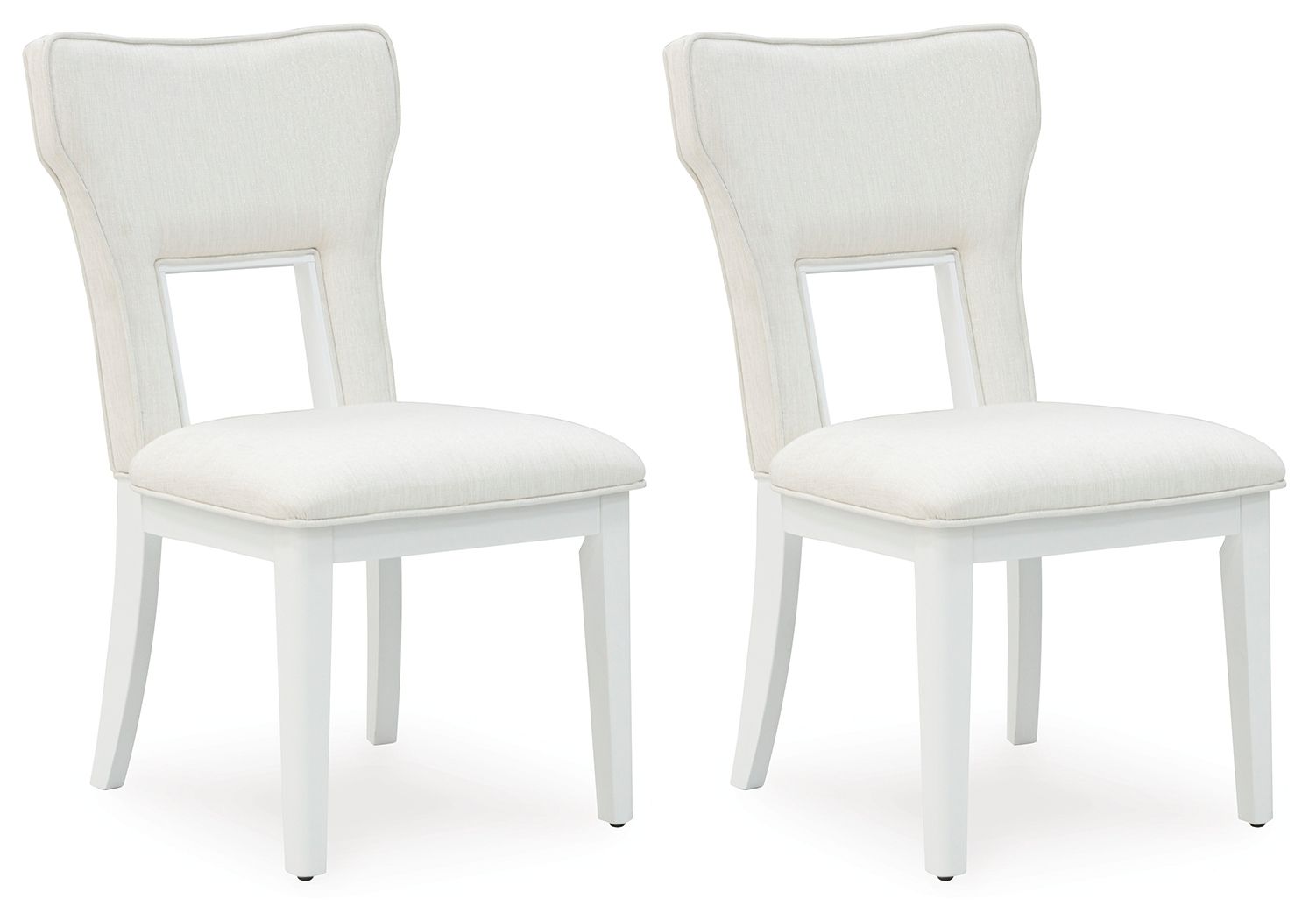 Chalanna - Sillas laterales tapizadas para comedor (juego de 2) - Blancas