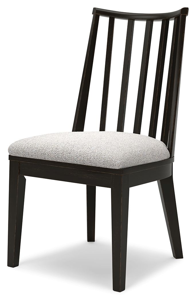 Galliden - Sillas laterales tapizadas para comedor (juego de 2) - Negras