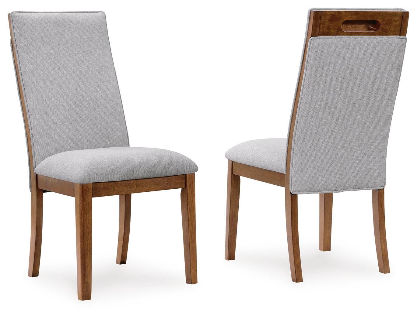 Lyncott - Sillas laterales tapizadas para comedor (juego de 2) - Beige/Marrón