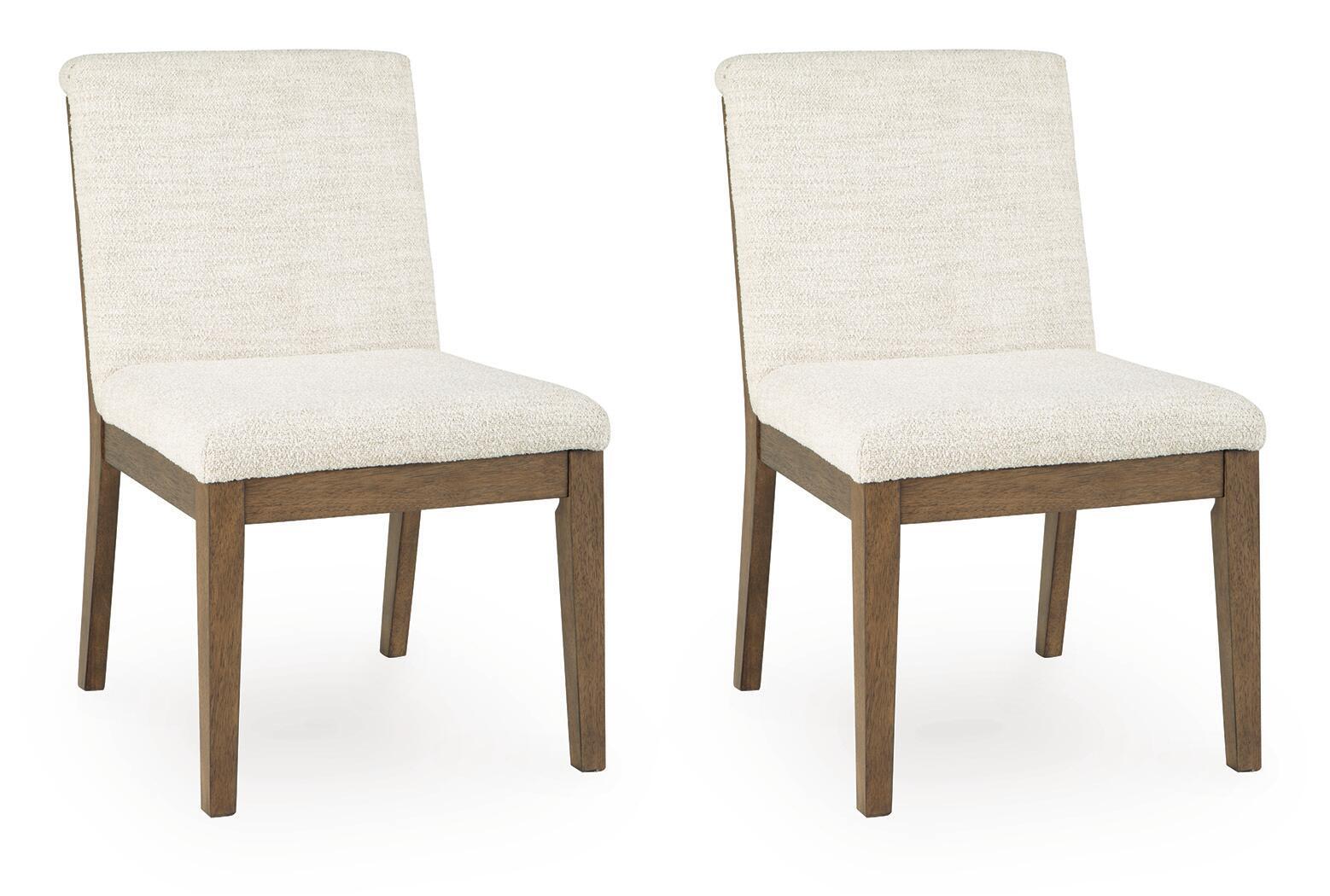 Marxmore - Sillas laterales tapizadas para comedor (juego de 2) - Beige/Marrón
