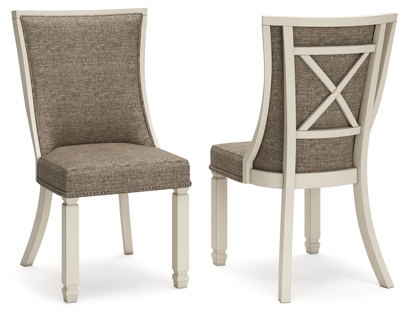 Bolanburg - Silla de comedor UPH (juego de 2) - Respaldo de celosía - Marrón/Beige