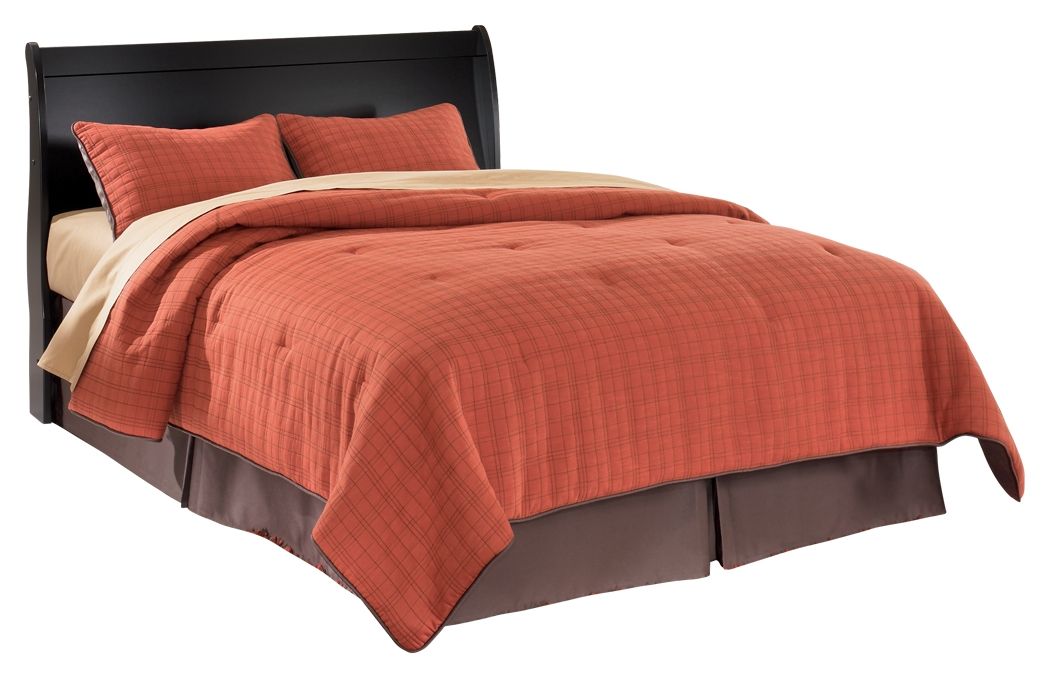 Cabecero de cama Queen Sleigh de Huey Vineyard - Negro