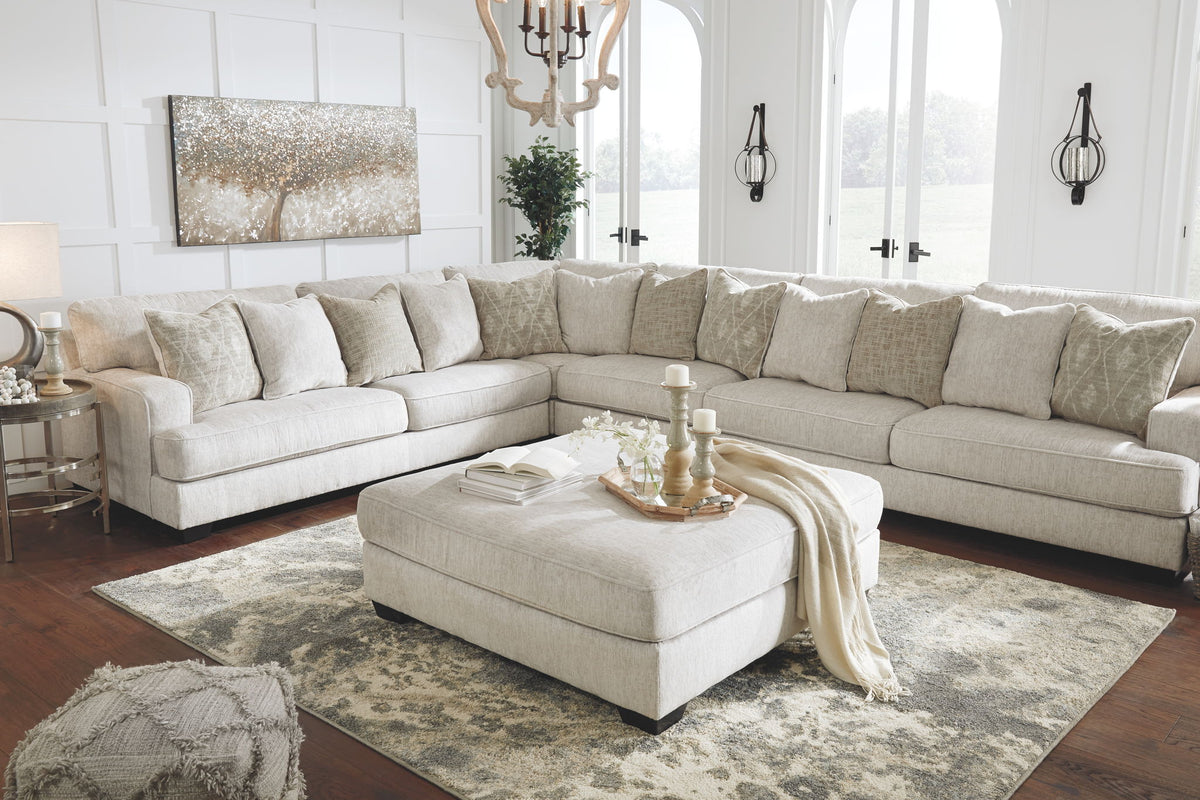 Rawcliffe - Oversized Accent Ottoman - Parchment – Furniture World NW