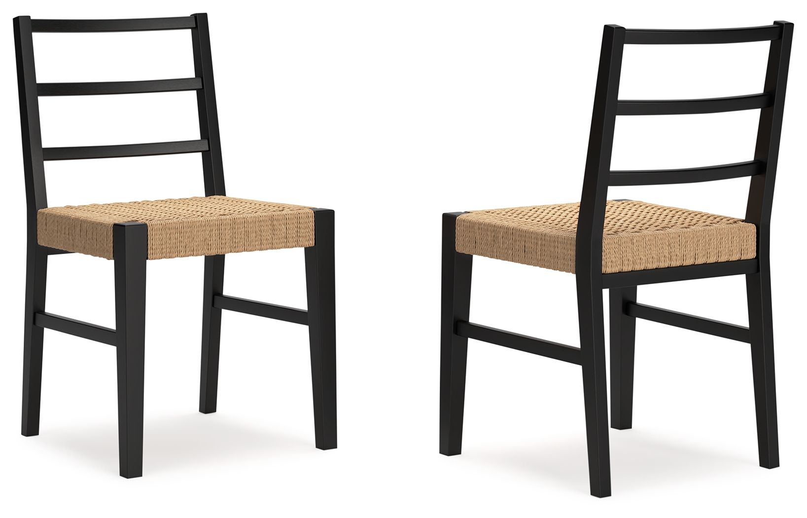 Isanti - Silla auxiliar de comedor (juego de 2) - Marrón claro / Negro