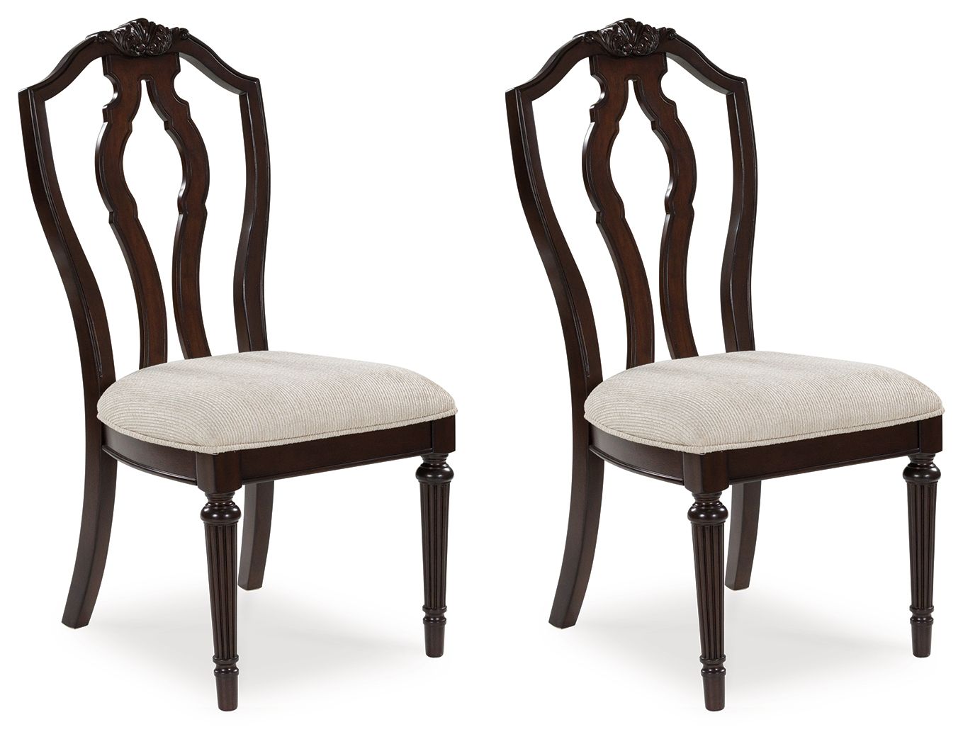 Lavinton - Sillas laterales tapizadas para comedor (juego de 2) - Beige/Marrón